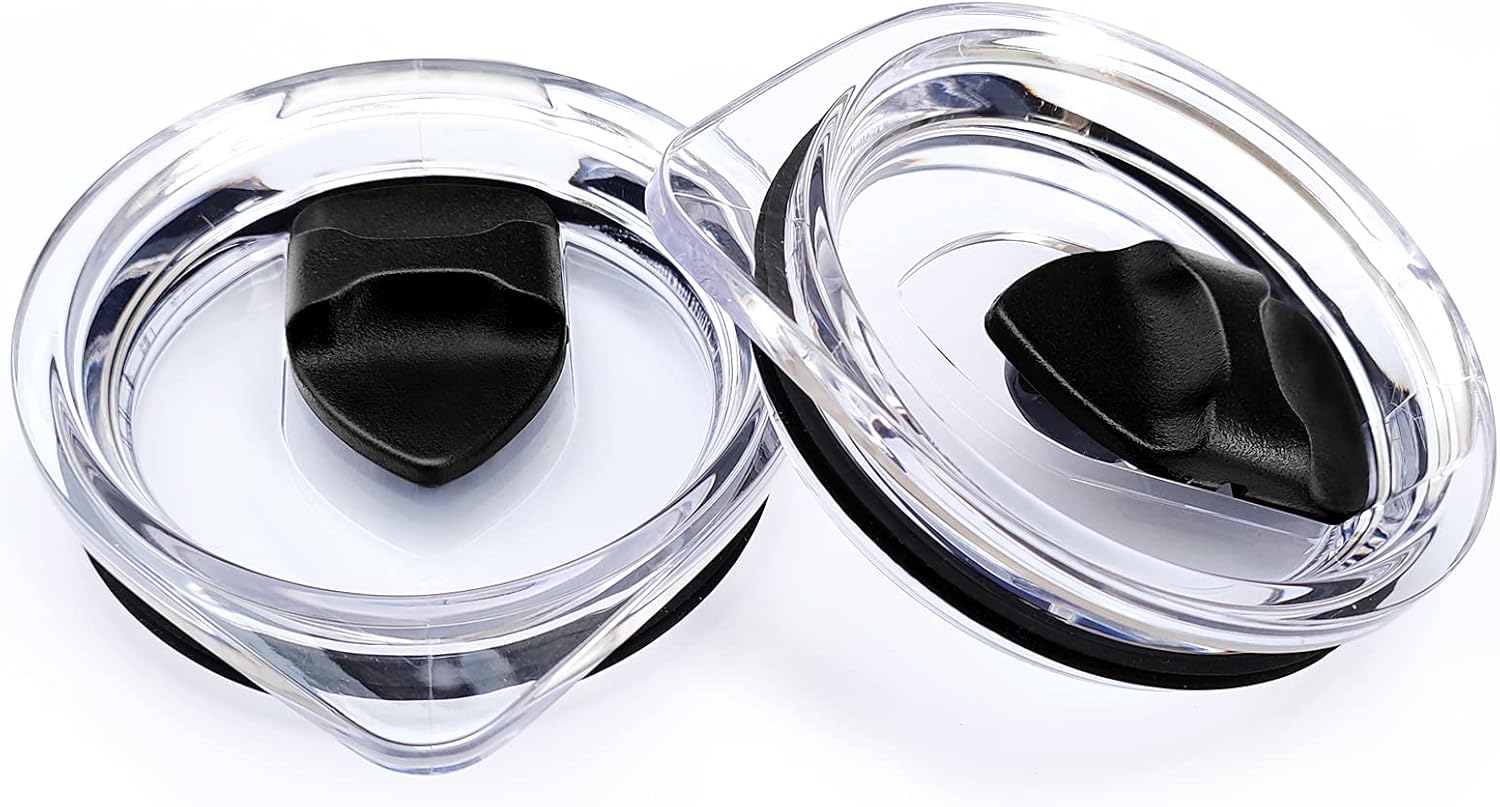 (Black 10/20oz 2Pcs)Compatible with YETI Rambler, Ozark Trail, Old Style Rtic, and More - Magnetic Slider Switch Spill Proof Tumbler Cover