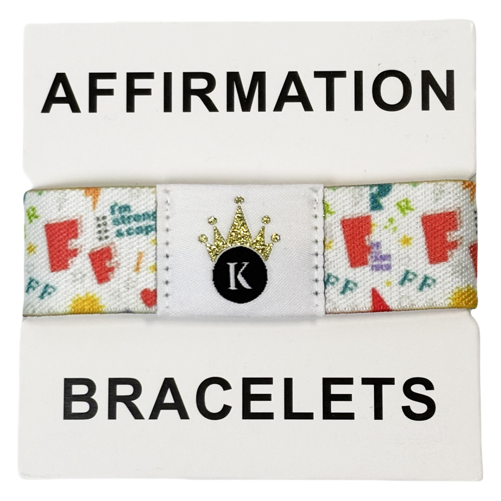 Affirmation Bracelets – Large 2.5cm/21cm – Soft Polyester Elastic Wristband – Eco Friendly Woven Elastic Wrist Band – Unisex Beach Surfer Bracelet