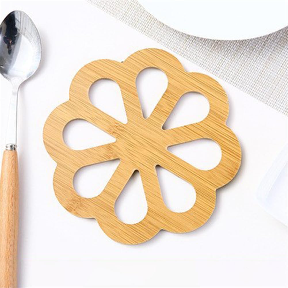 1 Pcs All Natural Wood Placemats Set, Washable Non-Slip Jute Place Mats for Dining Table, Coasters, Bowl Mats, Table Heat Insula