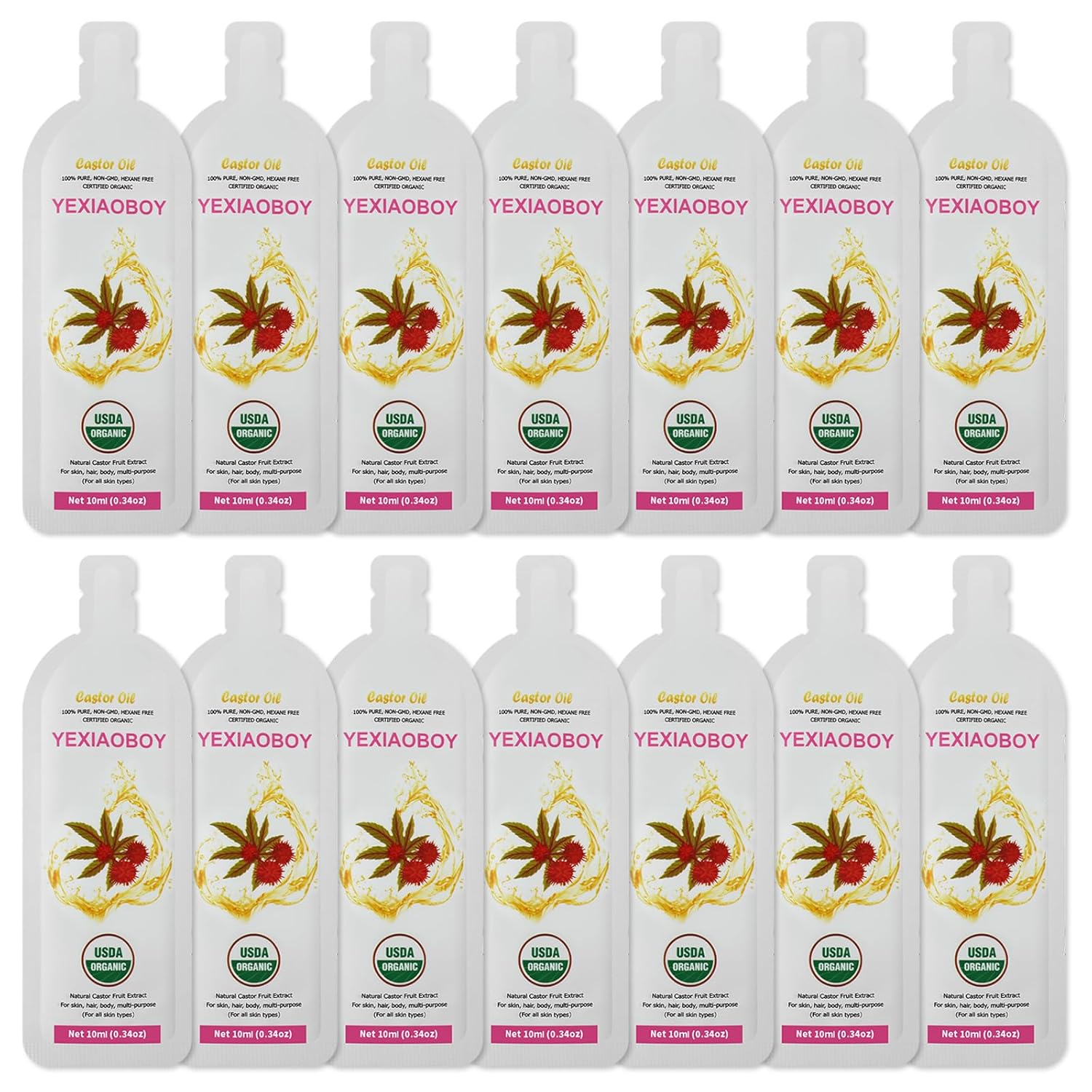 Pure Cold-Pressed Hexane Free Organic Castor Oil Unrefined for Face, Hair Treatment Starter, Skin Moisturizer, Suitable for Women Men Kids