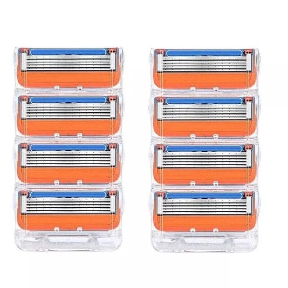 8PCS  orange 2 cardsNewly disassembled stainless steel shaver blade holder for men's razor blades and refills