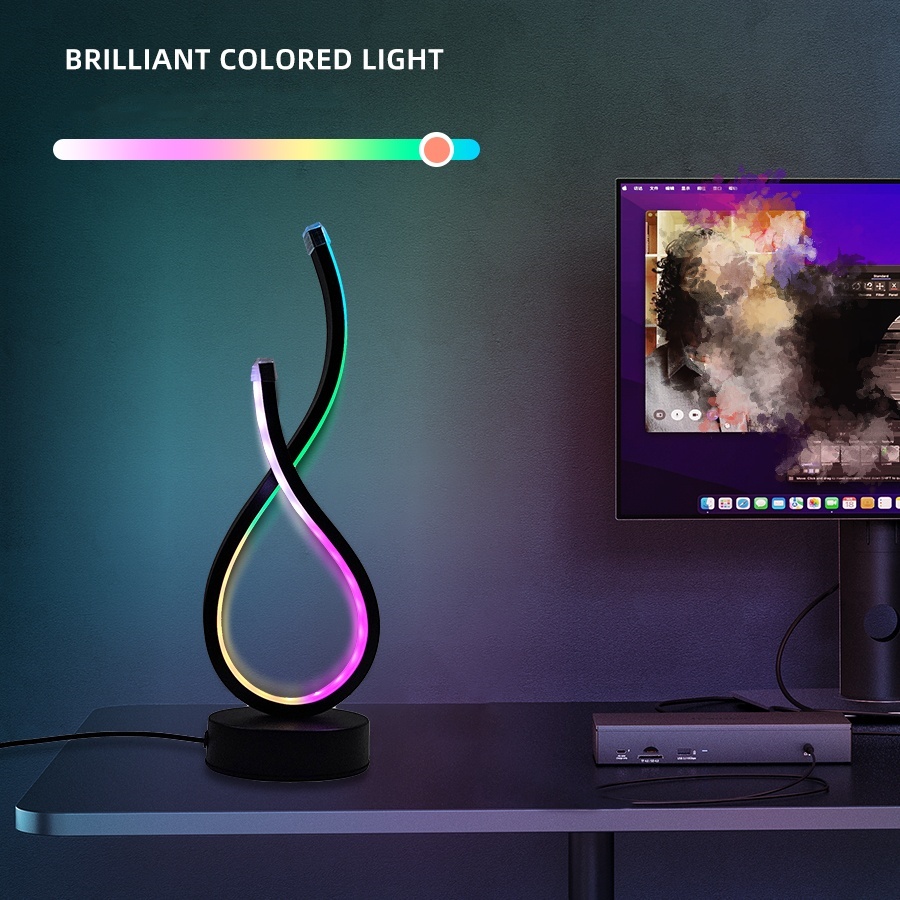 Modern Creative Minimalist LED Table Lamp, USB Powered Desk Lamp with Switch Control, 3 Color Modes & Dimmable Brightness, Night