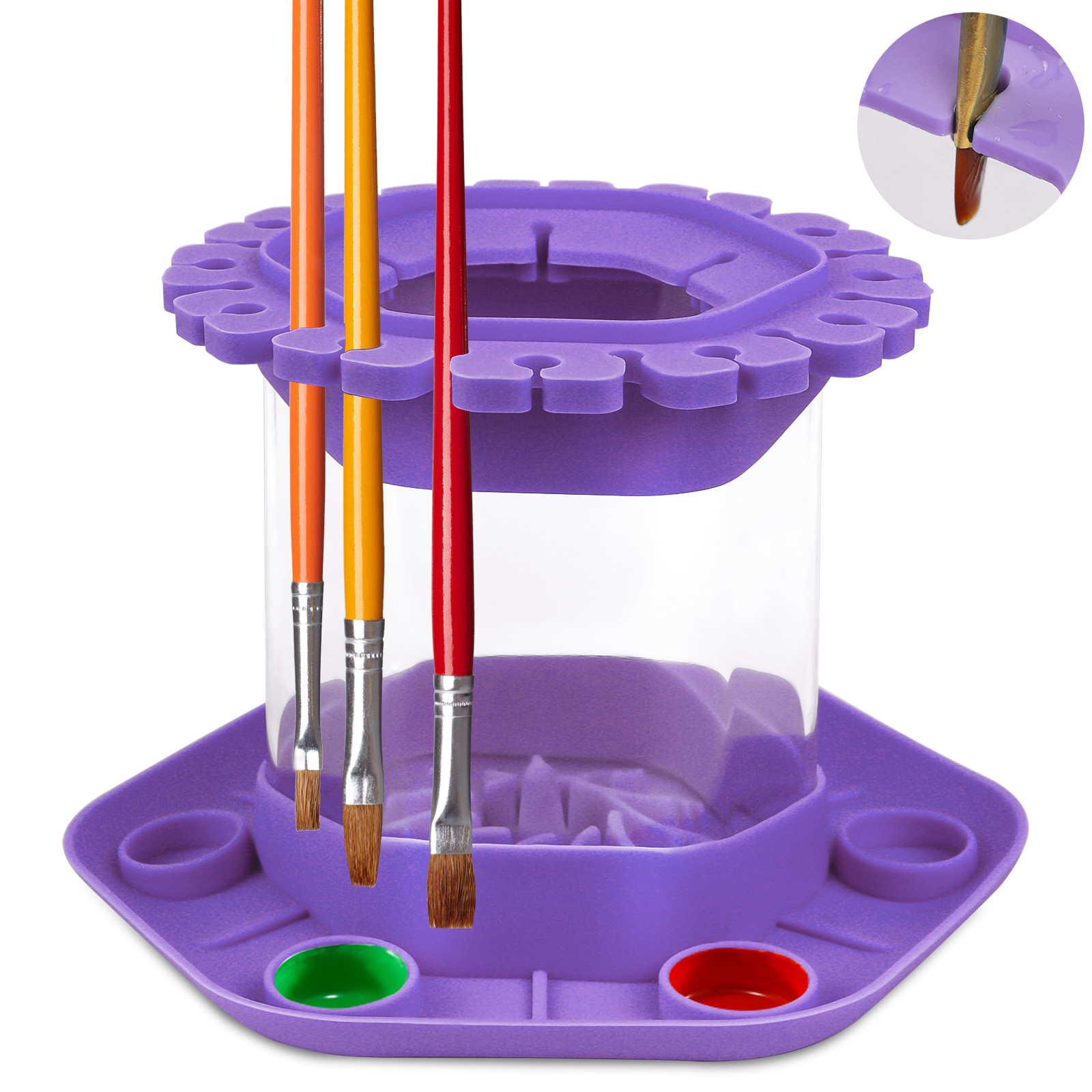 Make Up Brushes Cleaning Tool, Makeup Brush Scrubber Board Cleaner Detachable for Dormitory (Purple)