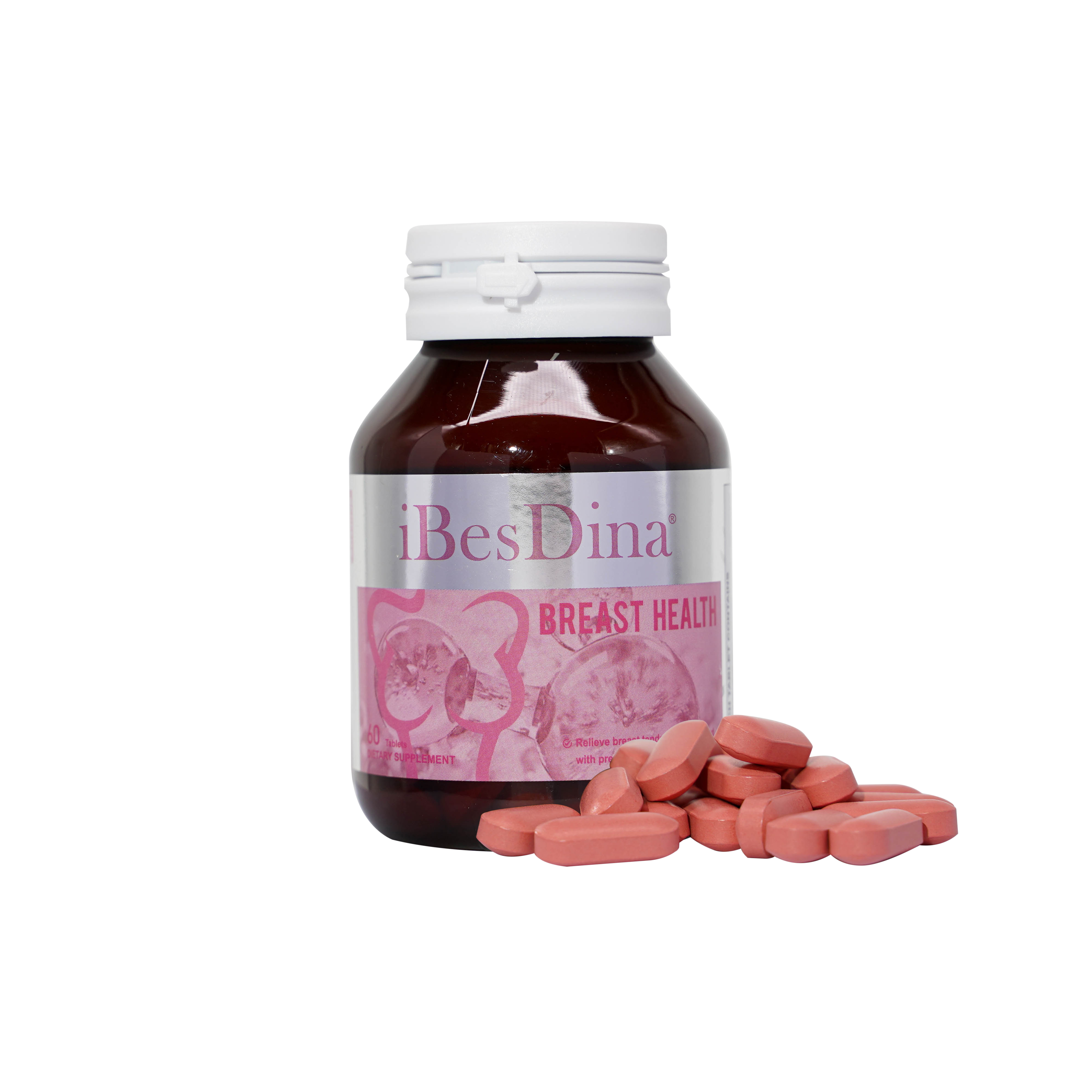 iBesDina|Breast Health Tablets - Contains multiple ingredients such as vitamins, lycopene, Camellia sinensis, etc.