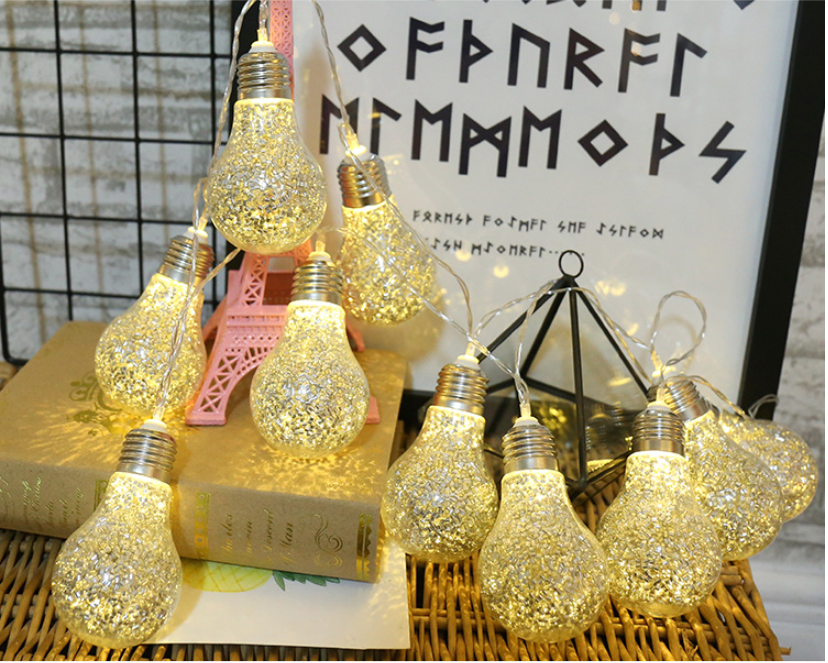 （Snowflakes）10LED spherical string light: 2-meter outdoor string light with 10 cute little globes. Each globe has a size of 2 inches