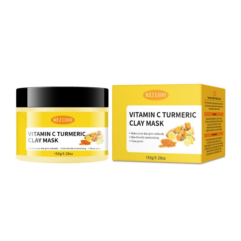 Turmeric Vitamin C Clay Mask with Kaolin Clay for Dull & Blemish-Prone Skin, Deep Cleansing Facial Mask, Face Masks Skincare for