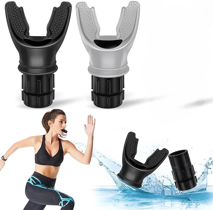 2pcs Breathing Exercise Device for Lungs Breathing Exerciser Trainer Deep Breathing Lung Exerciser Adjust Resistance Improve Lung Capacity Handheld Black Grey