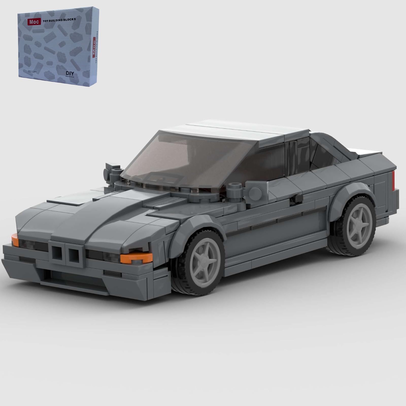 Gray Sports Car Toy Building Set,City Building Bricks MOC Building BlocksDIY Vehicles for Kids and Adults(337PCS)