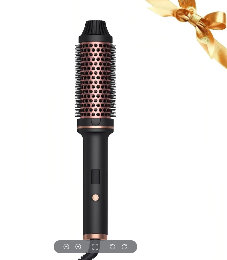 Hot Brush 1.5 Inch – Dual PTC Heated Round Brush – Negative Ion Technology – 3-in-1 Curling and Blowout Brush – 10 Temperature Settings – LCD Display – Dual Voltage
