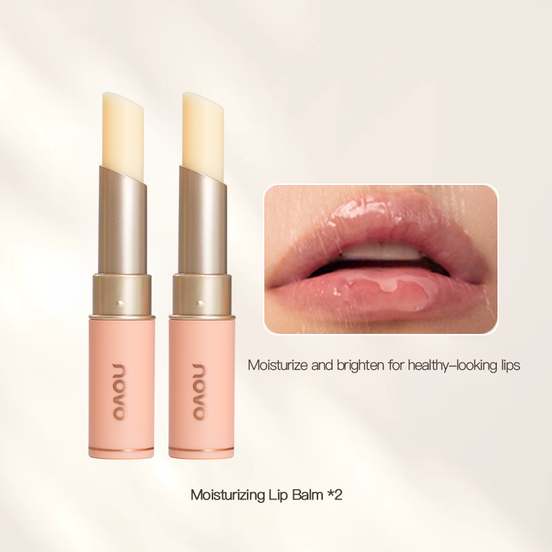 NOVO Moisturizing Lip Balm – 2-Pack – Colorless Lip Balm with Avocado Resin & Jojoba Oil – Long-Lasting Hydration for Smooth Healthy Lips