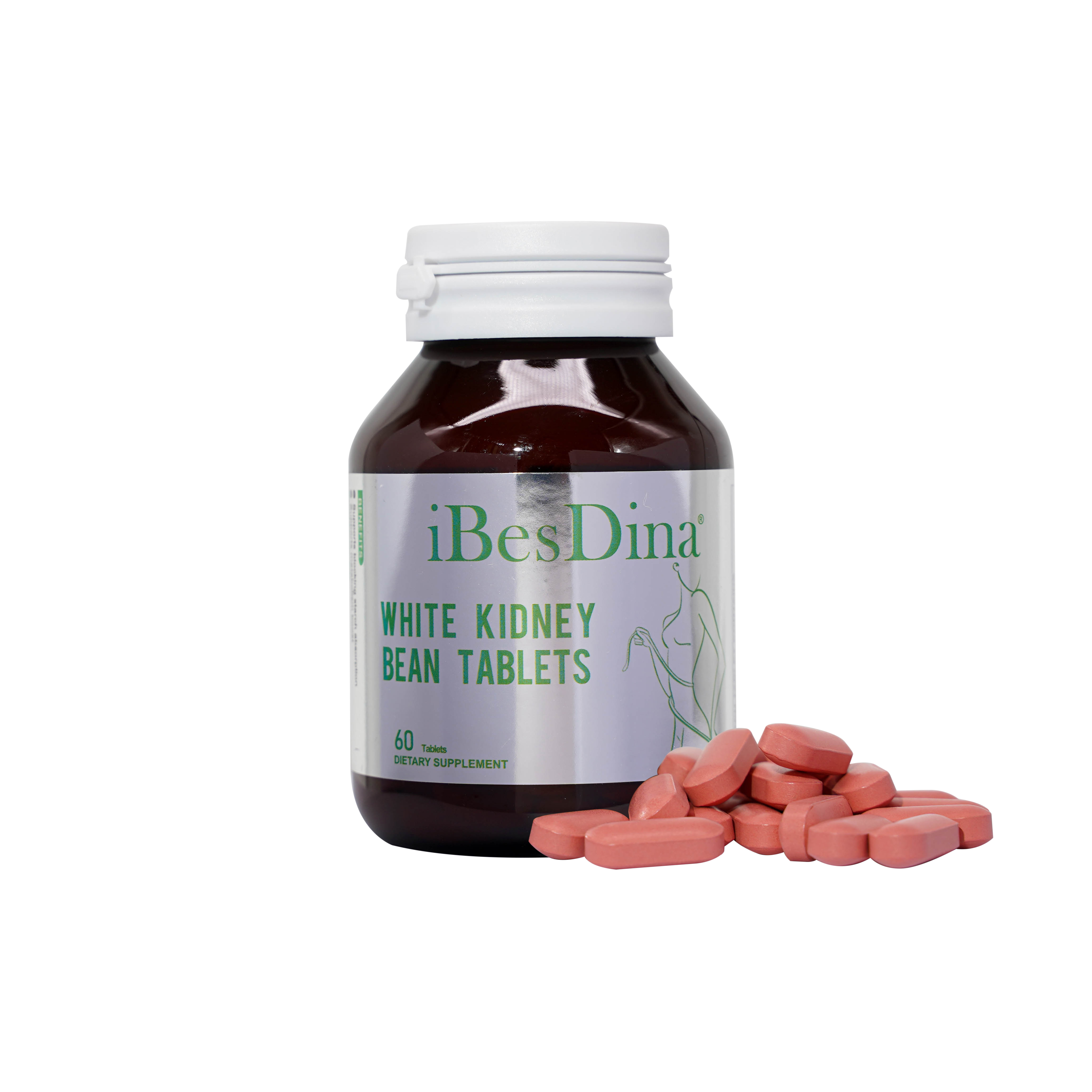 iBesDina White Kidney Bean Tablets – 60 Count – with Probiotics & Lactic Acid – Supports Starch Absorption Blocking & Metabolism Boost – Promotes Digestion & Intestinal Health – for Women & Men