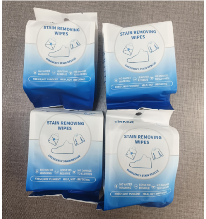 STAIN REMOVING WIPES  High Quality 20pcs/4 Box Individual Non Woven Fabric Cleaning Cloths and Shoes Eco-Friendly Wet Wipes