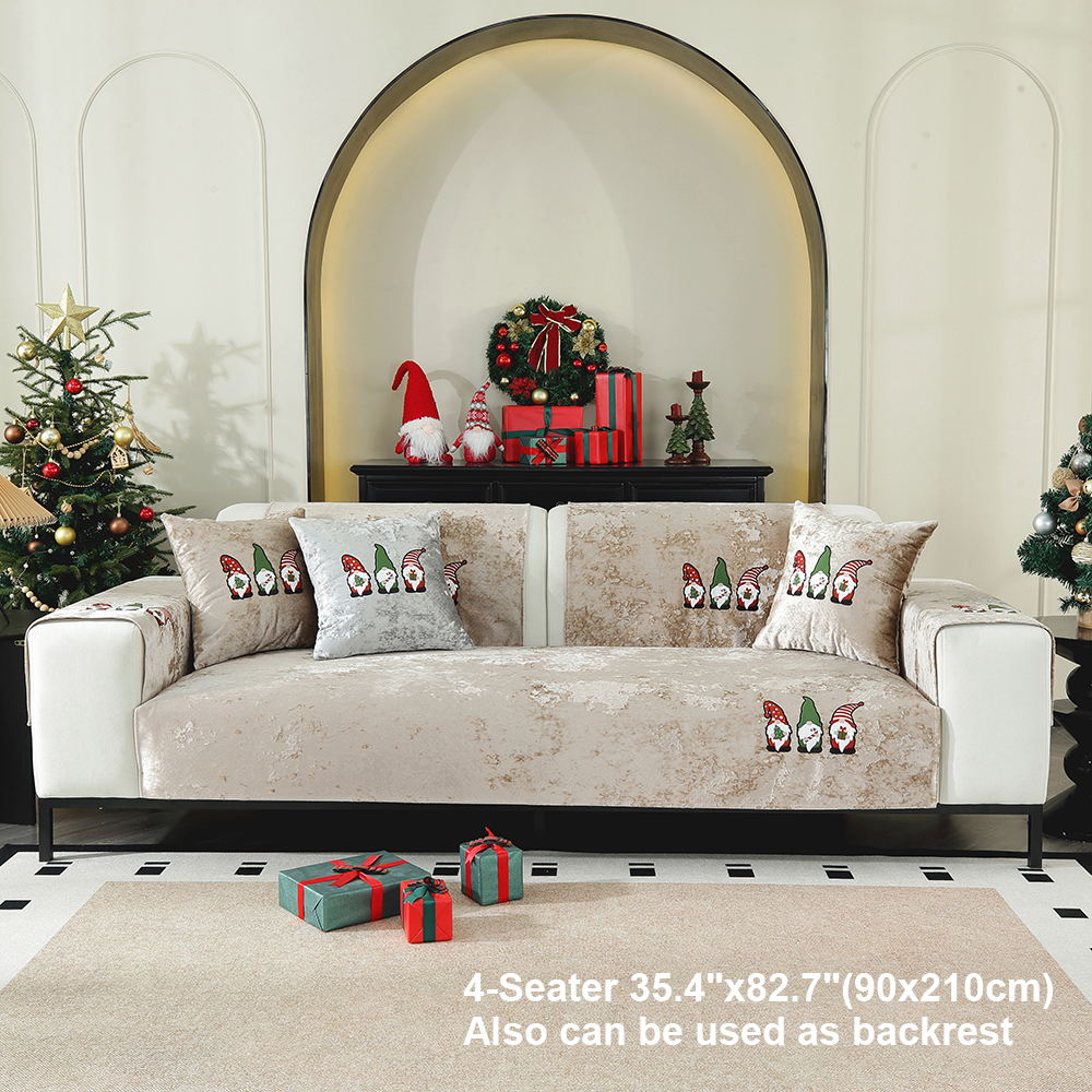4-Seater ( 35.4/82.7in )Sofa cushion with thick plush seat cushion, anti slip sofa cover, pillow cover, cloth towel