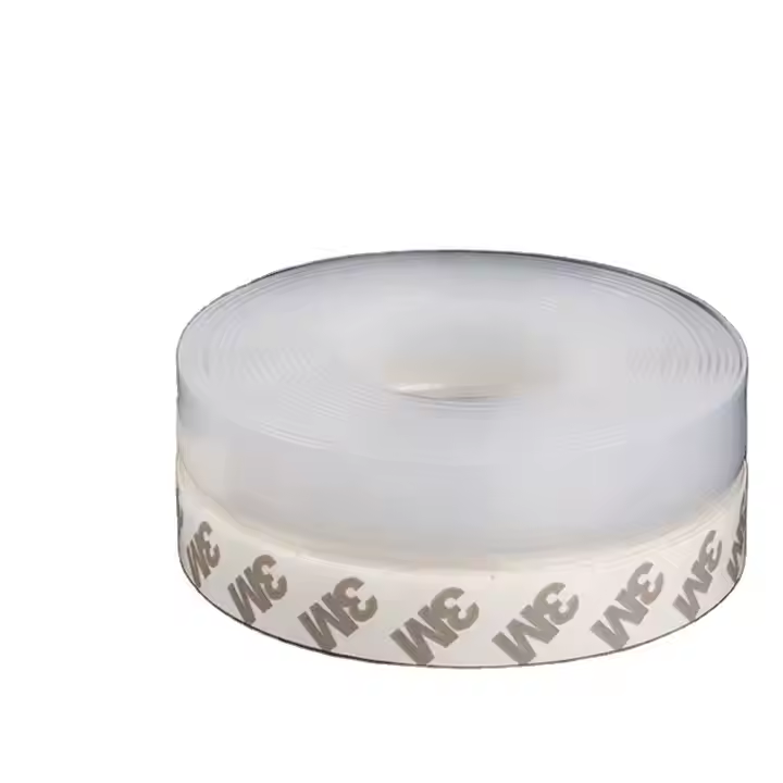 25mm Door Bottom Seal 10m Silicone Self-Adhesive Seal Strip for Door Window Weather Strip Draft Stopper for Home Bathroom White Pack of 1