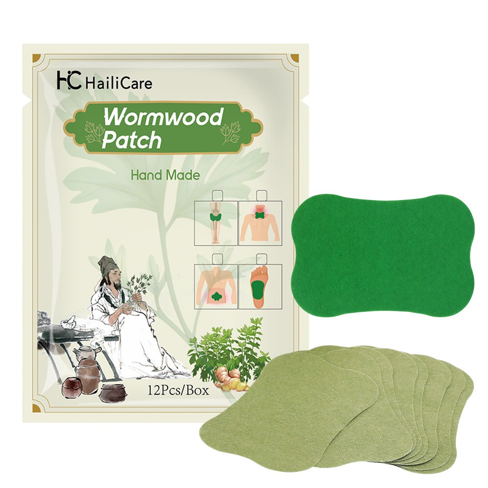 12 Pcs Herbal Warm Neck Stickers – Neck Massage Patch with Wormwood Extract – Long Lasting 10-12 Hours – Skin Friendly Breathable – Green