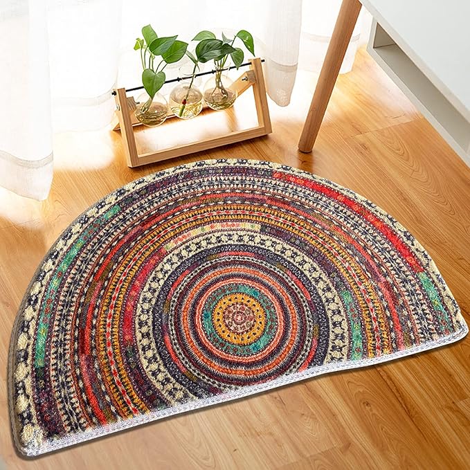 Half Round Home Welcome Door Mat,24''X36'' Indoor Welcome Doormat Outdoor Carpet Entrance Rug Living Room Bedroom Entrance Mat