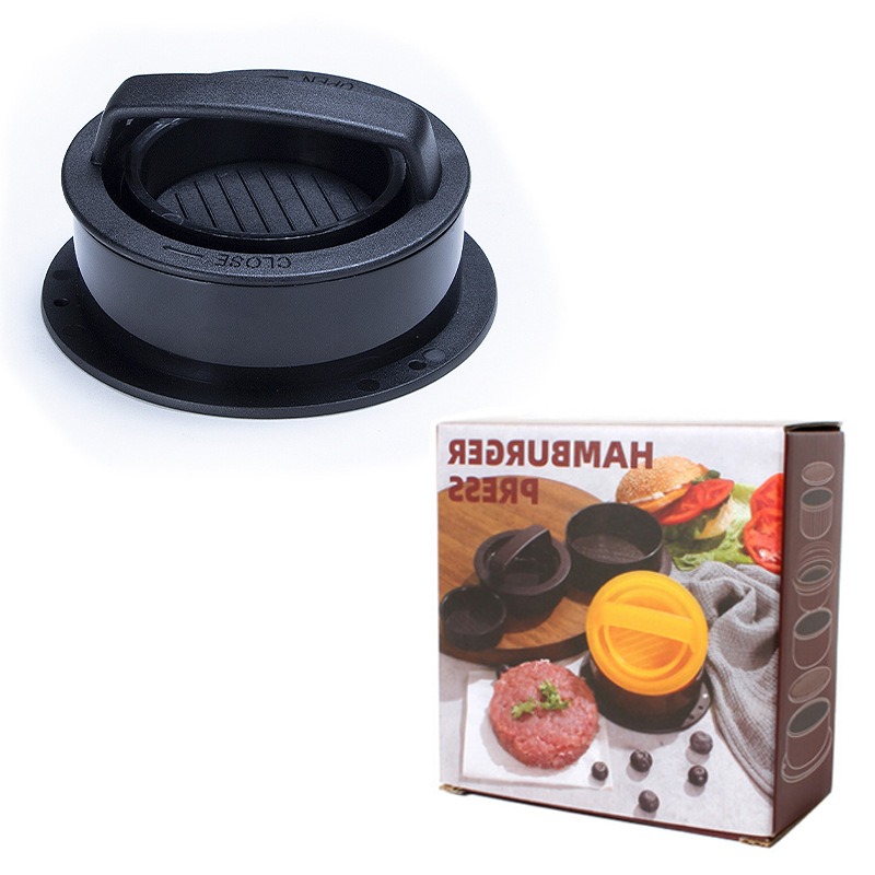 Hamburg Multifunctional Meat Press – Black – Hamburger Patty Maker – ABS Plastic BPA-Free – DIY Burger Press for Beef, Sausage, Pancake – 4-in-1 Kitchen Tool