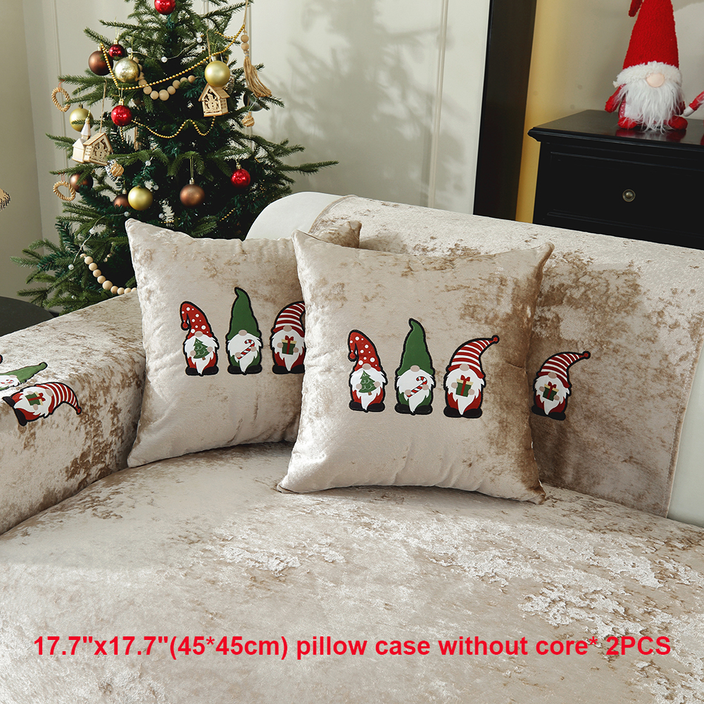 2pcs（ 17.7/17.7in）Sofa cushion with thick plush seat cushion, anti slip sofa cover, pillow cover, cloth towel