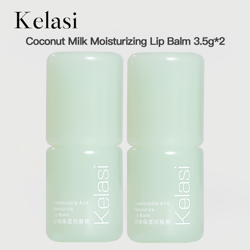 Kelasi Coconut Milk Moisturizing Lip Balm – 2-Pack – 3.5g Each – Long-Lasting Hydration – Reduces Lip Lines, Lightweight & Non-Greasy