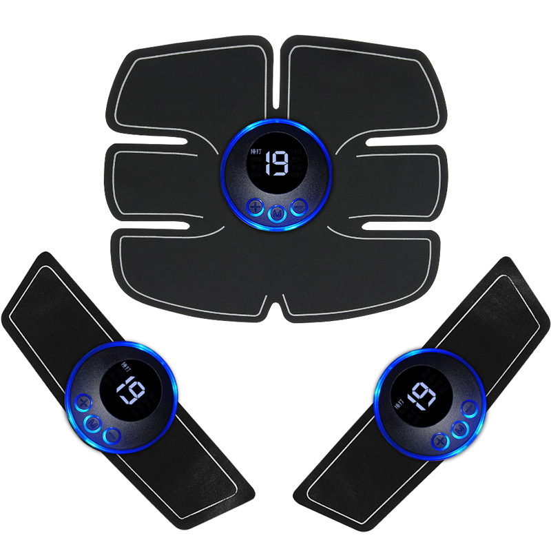 EMS Abdominal Muscle Patch – Black 3 Pcs – Muscle Trainer with 8 Modes – Tighten & Strengthen Core – Electrical Muscle Stimulation for Abs – Home Workout Equipment