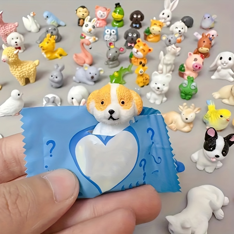 （blind box） 24 Pcs Garden Accessories Outdoor Miniature Ornament Kit Small Resin Animals Mini Figurines  Landscape Accessories for DIY