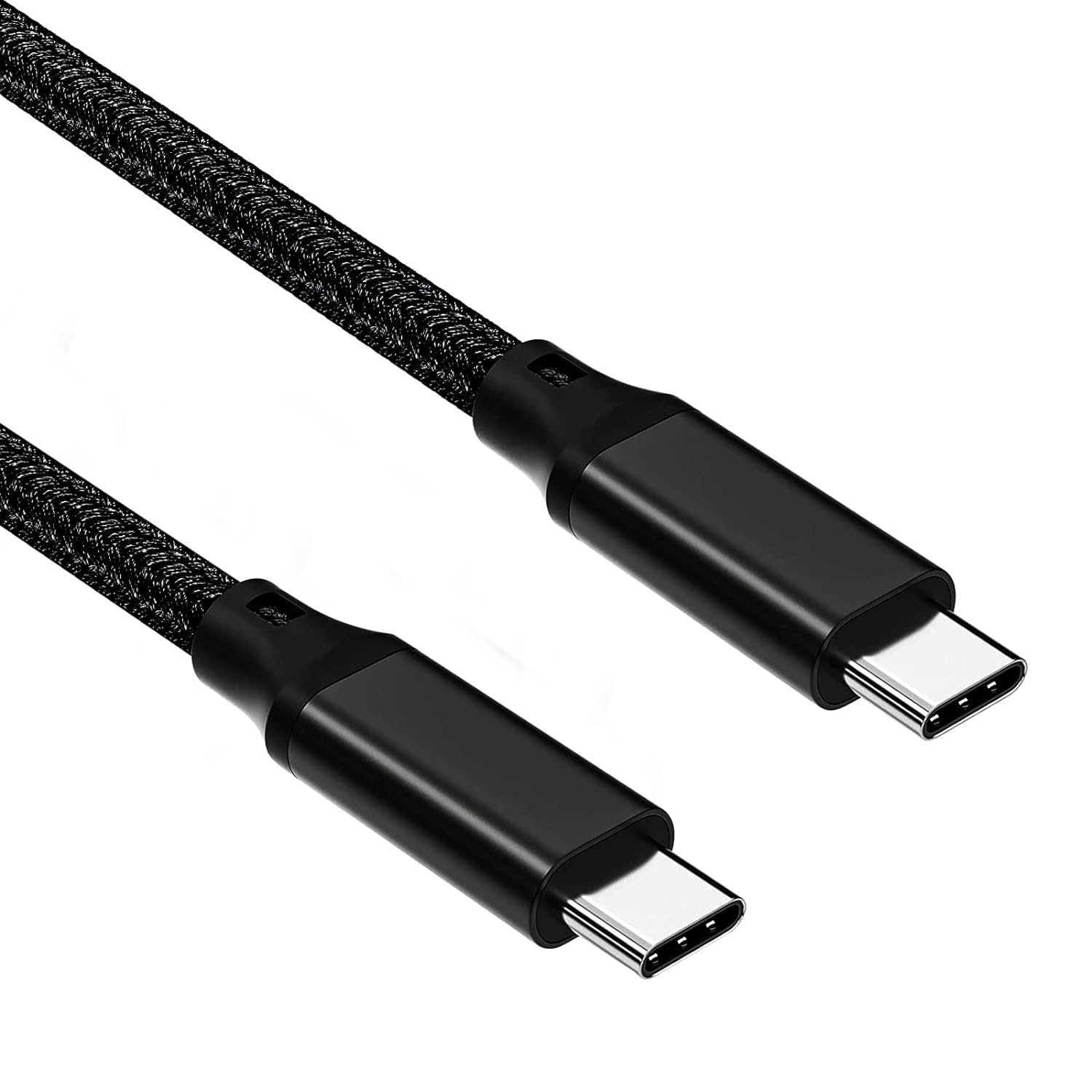 qCable C100 Black – 60W USB-C to USB-C Cable – 3.3ft (100cm) – Nylon Braided Fast Charging Cord for MacBook iPad Samsung iPhone 15 Pixel