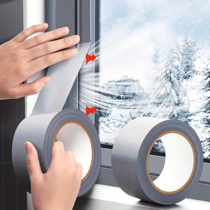 1 Roll Window Sealing Tape – Heavy Duty Grey Duct Tape for Insulation & Windproof – Home Repairs, Prevents Cold Air Drafts and G