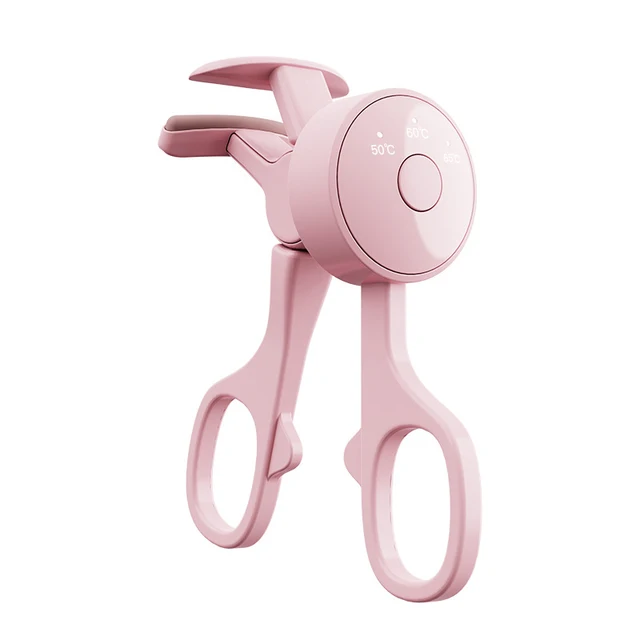 Pink Electric Eyelash Curler – Fast Heating 15-30 Seconds – USB Rechargeable Heated Lash Curler – Long-Lasting Curl – No Pinching – Portable Beauty Tool