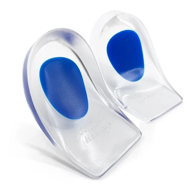Soft Silicone Gel Insoles for Men Women – Blue – 1 Pair – Heel Cushion Support – Extra Soft Elastic Padding – Non-Toxic Odor Free – for Standing Walking