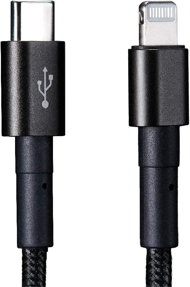 iCable CL100 BLACK – USB-C to Lightning Cable 3ft – 60W MFi Certified Fast Charging – Nylon Braided Durable Cord for iPhone iPad