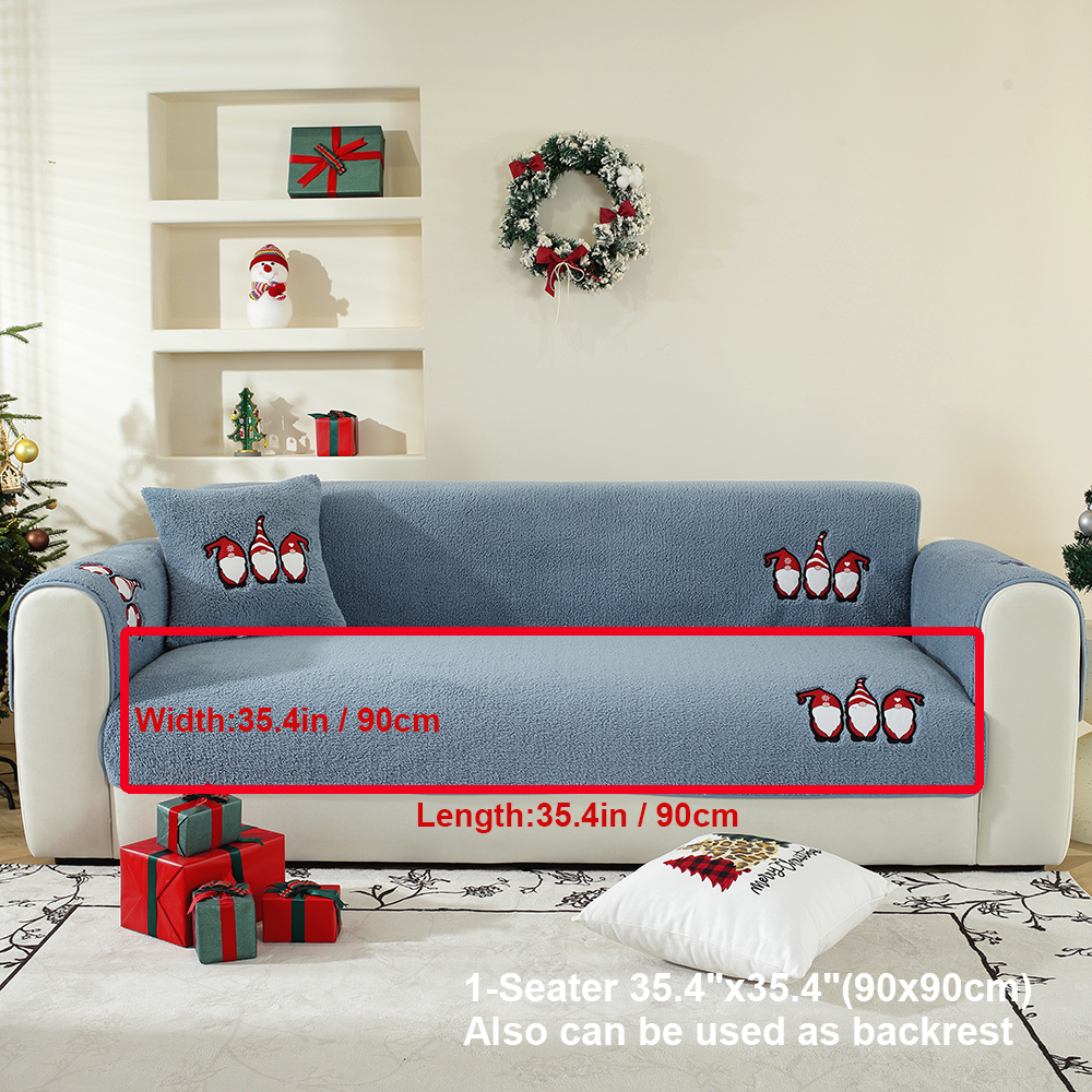 (35.4/35.4in) New winter lamb plush sofa cushion with thickened plush seat cushion and anti slip sofa cover cloth towel 35.4/35.4in