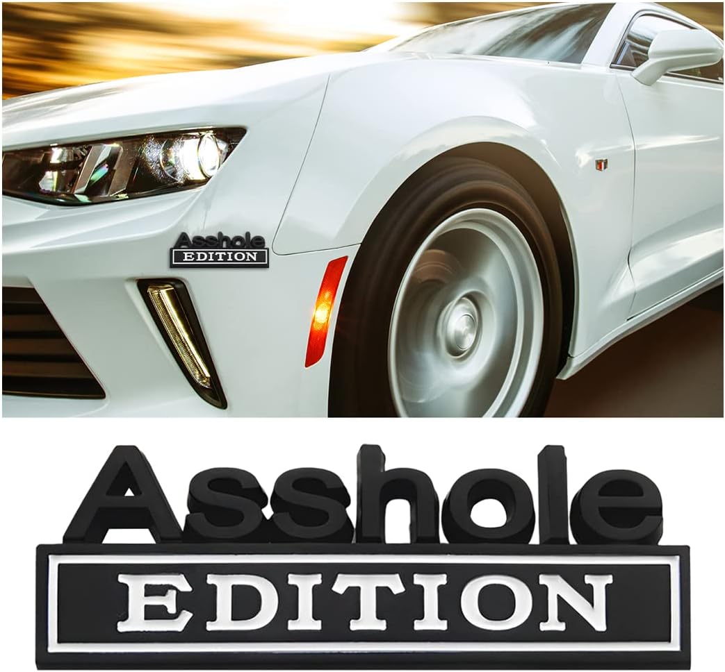 (2pcs)Car Decal, 3D Metal Letter Badge for Auto Front Hood, Trunk, Fender, Strong Adhesive Car Logo Replacement Sticker, Universal Vehicle