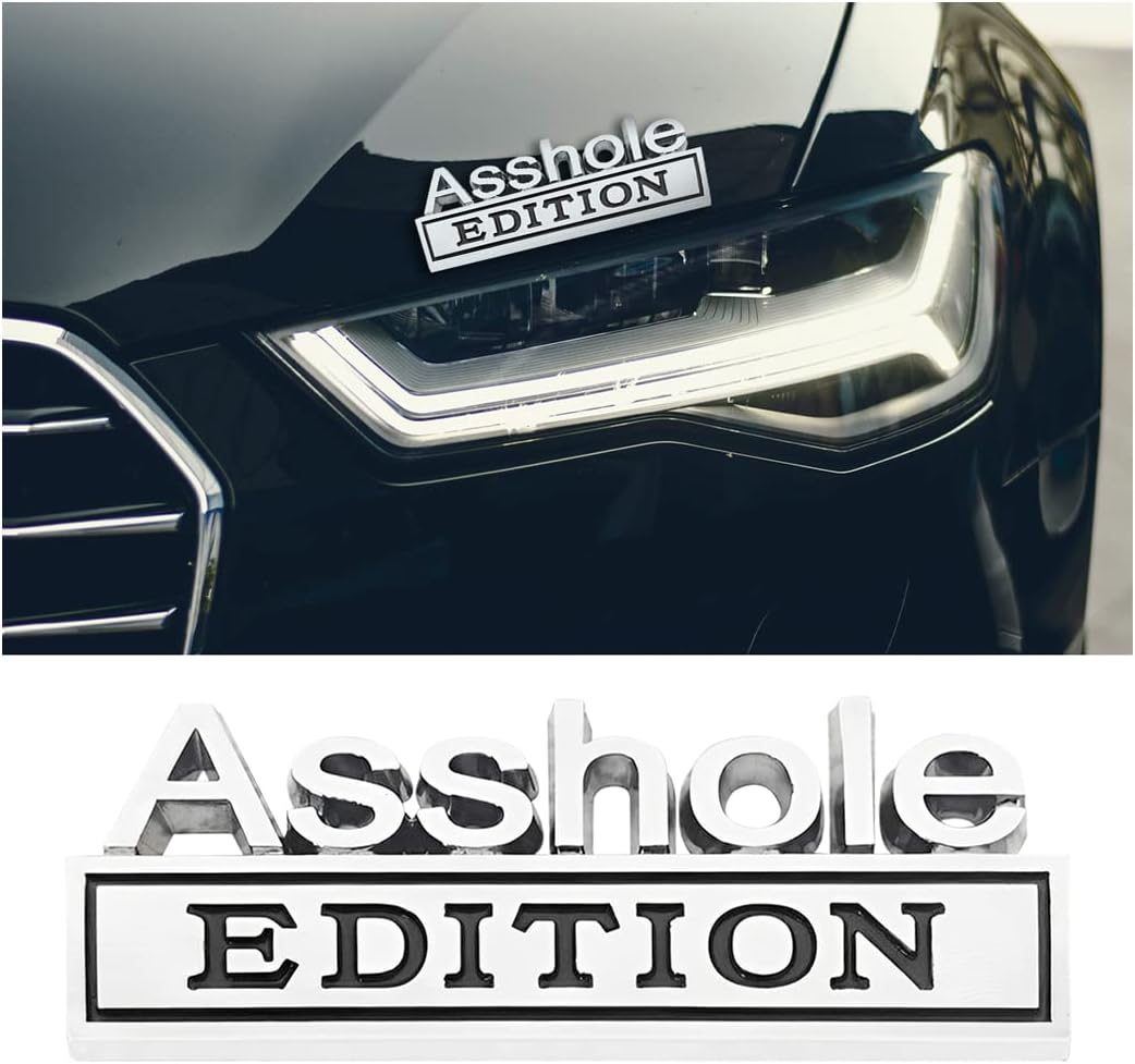 (2pcs)Emblem Car Decal, 3D Metal Letter Badge for Auto Front Hood, Trunk, Fender, Strong Adhesive Car Logo Replacement Sticker, Universal Vehicle