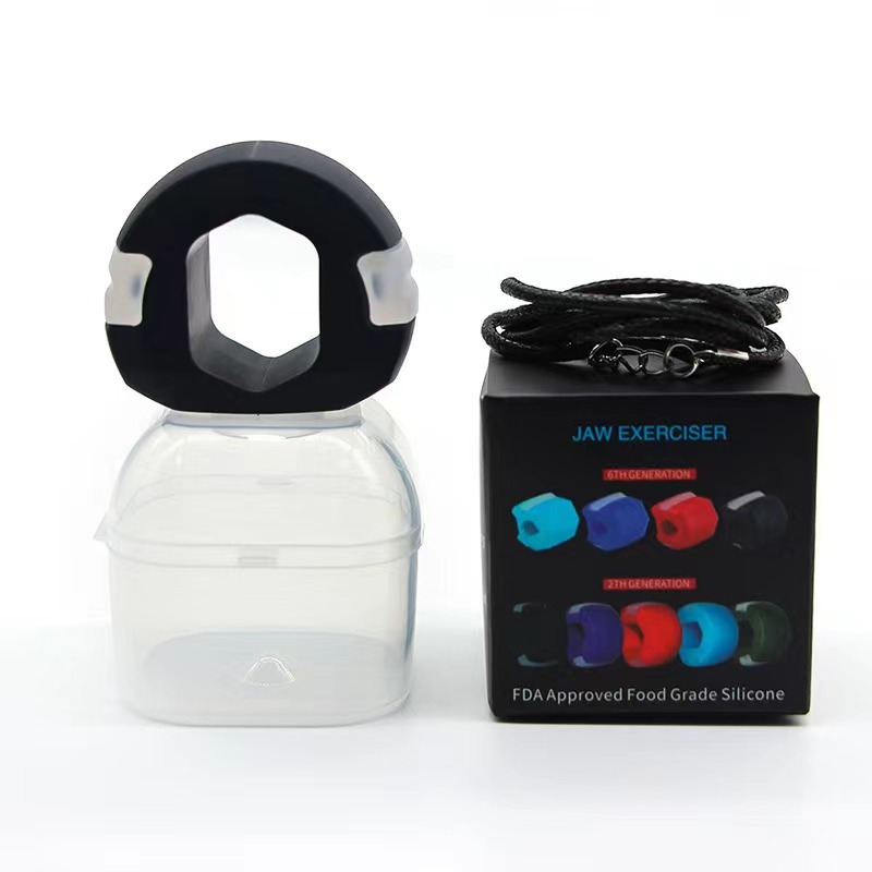 Jaw Exerciser Oral Bite Training Chewing Ball Double Chin Reducer Masseter Shaping Jawline Exercise Tightening Neck - Black, Blue, Purple