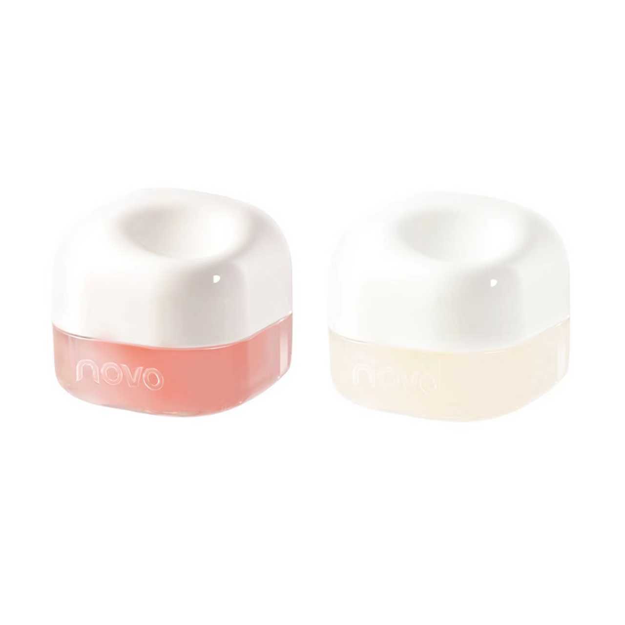 NOVO 2Pcs Lip Mask – 01# Sweet Milk Coconut + 02# Human Honey Peach – Day Night Lip Care