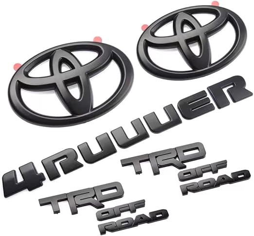 Genuine OEM Blackout Emblem Overlay Kit – Compatible with Toyota 4Runner TRD Off Road – PT948-89200-02 – 5 Piece Set