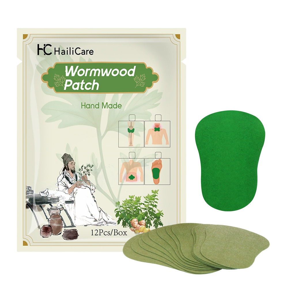 12 Pcs Herbal Warm Massage Stickers – Foot Neck Knee Waist Patch with Wormwood Extract – Long Lasting 10-12 Hours – Skin Friendly Breathable – Green