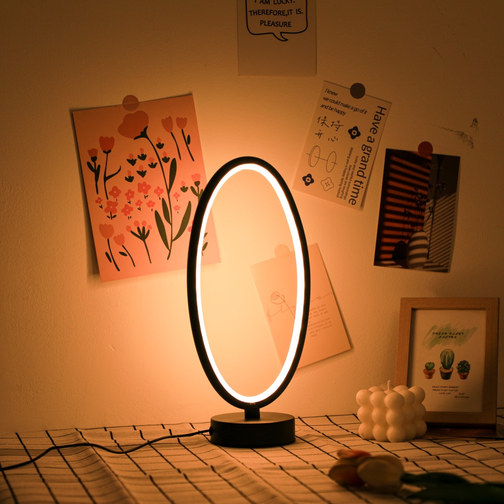 Oval desktop lamp 1PC, black