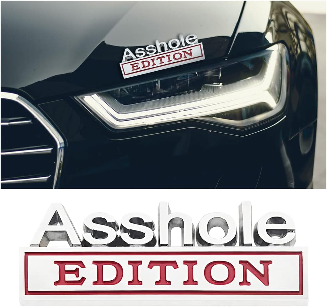(2pcs)Emblem Car Decal, 3D Metal Letter Badge for Auto Front Hood, Trunk, Fender, Strong Adhesive Car Logo Replacement Sticker, Universal Vehicle