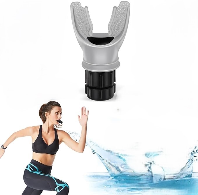 Breathing Exercise Device for Lungs, Breathing Exerciser Trainer, Deep Breathing Lung Exerciser Device, Adjust Resistance Improve  ( grey )
