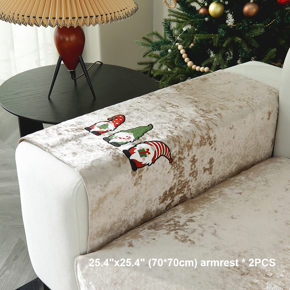 2pcs( 25.4/25.4in ) Sofa cushion with thick plush seat cushion, anti slip sofa cover, pillow cover, cloth towel