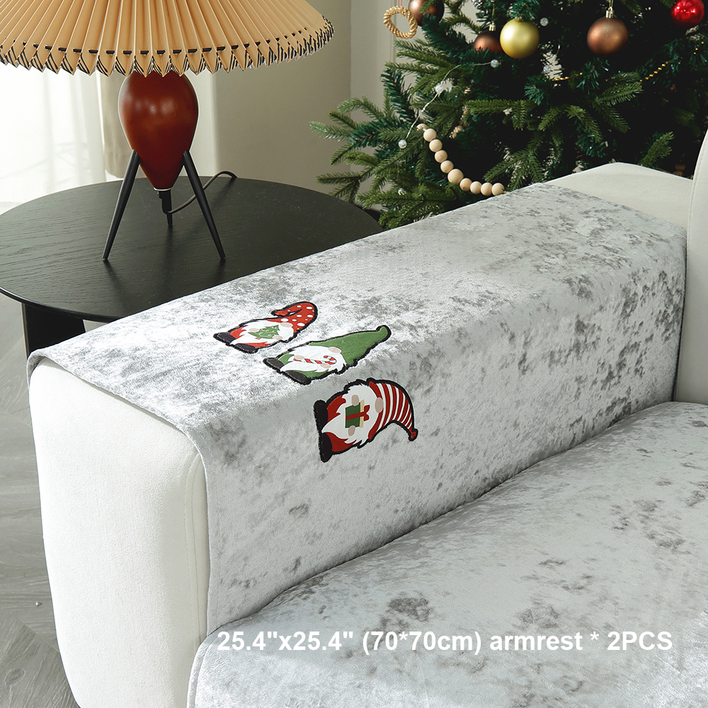 2Pcs 25.4x25.4in Thick Plush Sofa Cushion, Anti-Slip Soft Flannel Seat Cover, Washable Chair Pad for Living Room Bedroom, Pillow