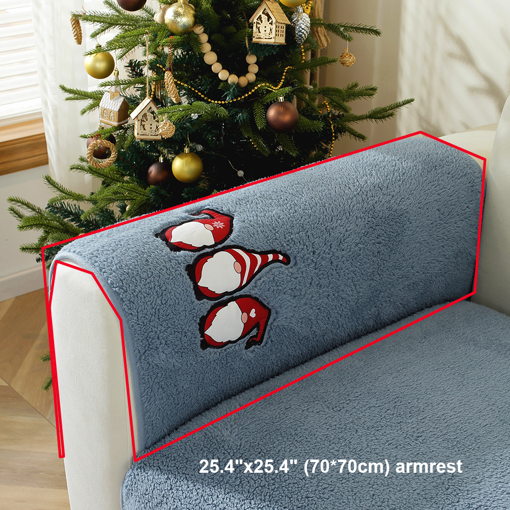 Winter Lamb Plush Sofa Cushion 70x70cm(25.4x25.4in), Thickened Non-Slip Flannel Seat Cover, Soft Fleece Cloth Towel for Chair Co