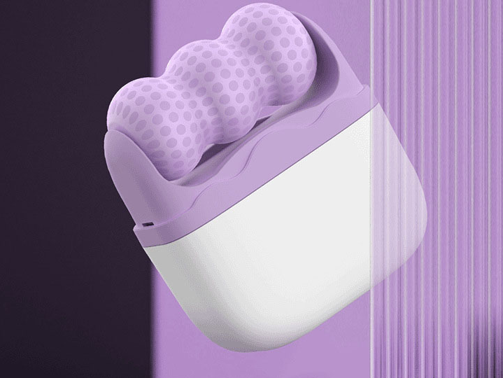 Ice Massage Device – Purple – Facial Roller Massager for Eye, Face, and Neck – Cold Compress Beauty Tool – Skin Care Massager