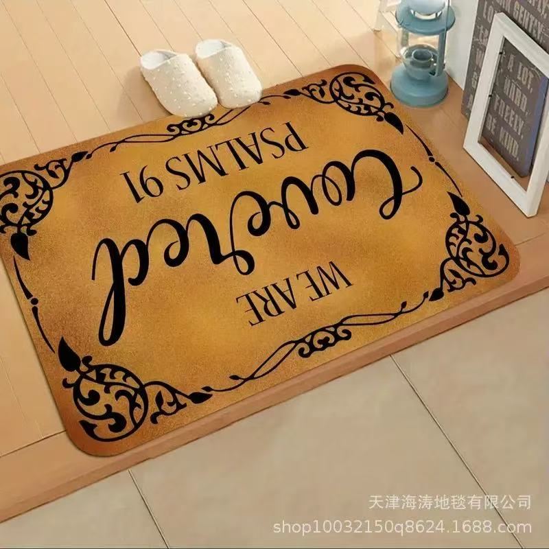Welcome Mats for Front Door Outdoor Entry We are Covered Psalms 91 Doormat Non Slip Rubber Mat for Home Indoor Farmhouse Funny