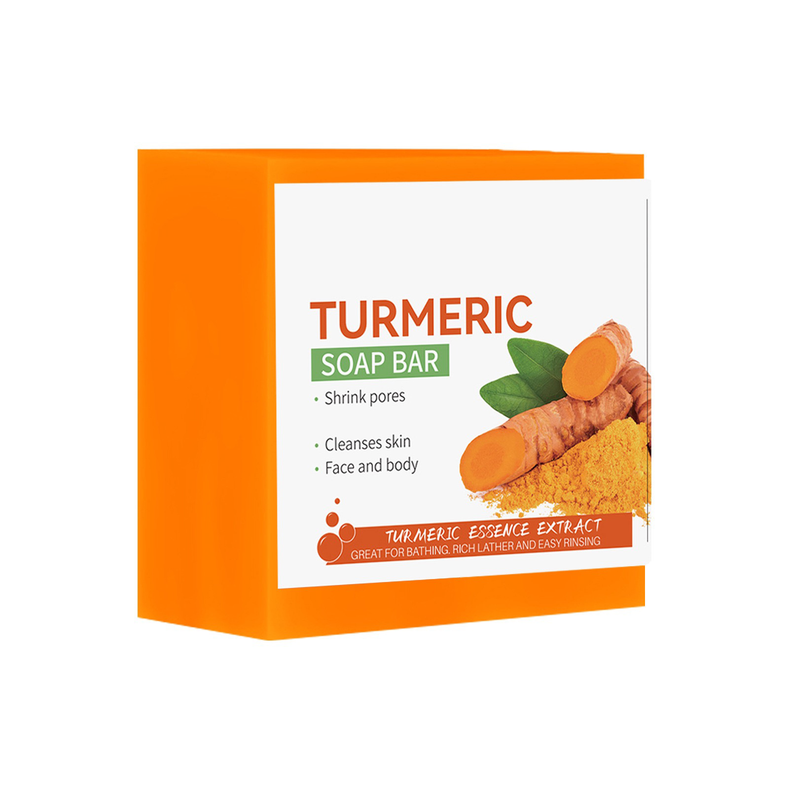 Turmeric Soap - Face Clean Soap Bar - Ginger Natural Soap - Moisurize Hydrate Shrink Pore Restore Elasticity - Remove Acne Oil Control
