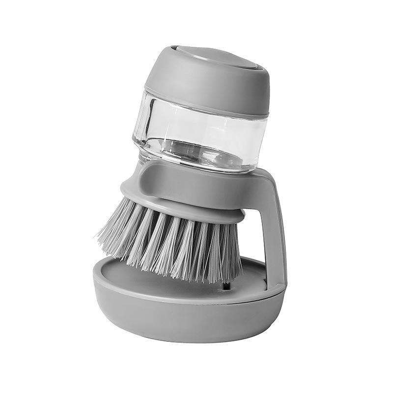 Grey Kitchen Cleaning Brush – Multi-Purpose Scrub Brush with 304 Stainless Steel + Silicone – ABS+PC Handle – for Dishes, Sink, Cookware – Dishwasher Safe