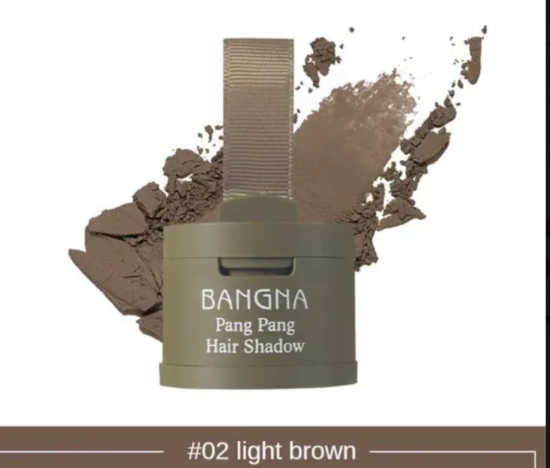 BANGNA BANNA Hairline Shadow Powder – 4g – 3 Colors (Dark Grey / Light Brown / Red Brown) – Temporary Root Touch Up – Sweat Resistant, Wind Proof – Natural Hairline Concealer with Mirror & Puff