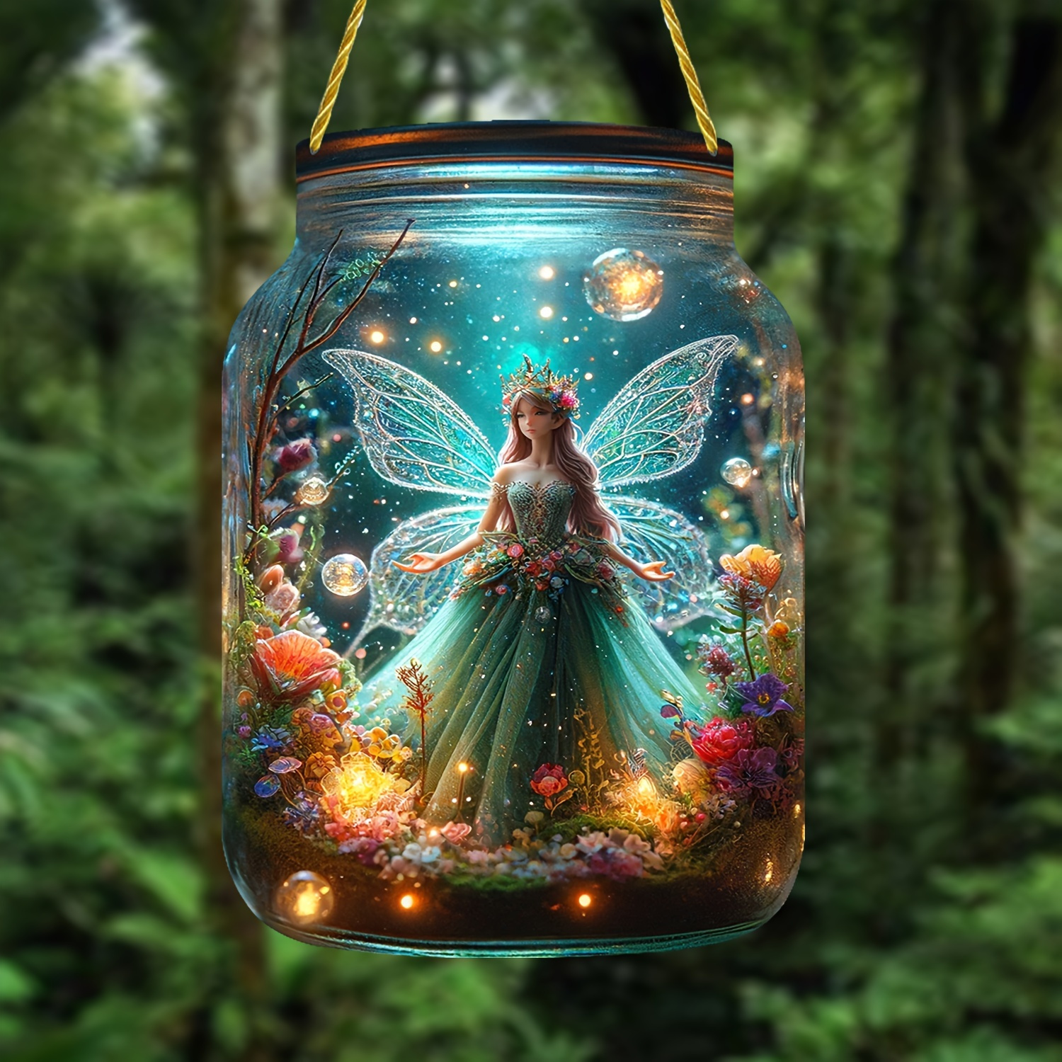 1pc Fairy Tale World Mason jar acrylic logo