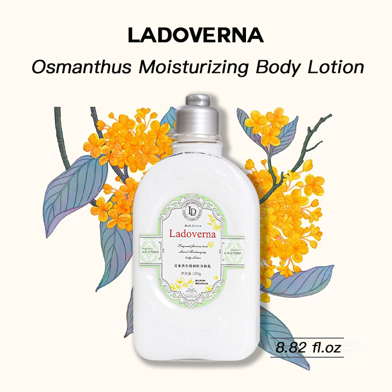 LADOVERNA Bay Laurel Body Lotion 250g – Floral & Woody Fragrance – Moisturizing Non-Greasy Fast Absorbing